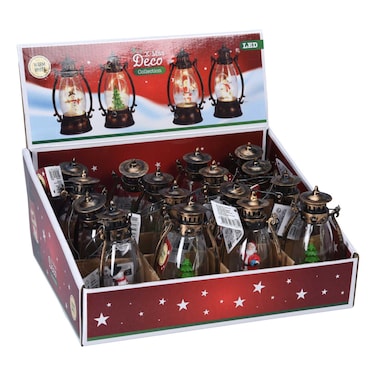 Christmas Decoration LED Lantern 4 Assorted Design Gold Warm White 14cm 6L