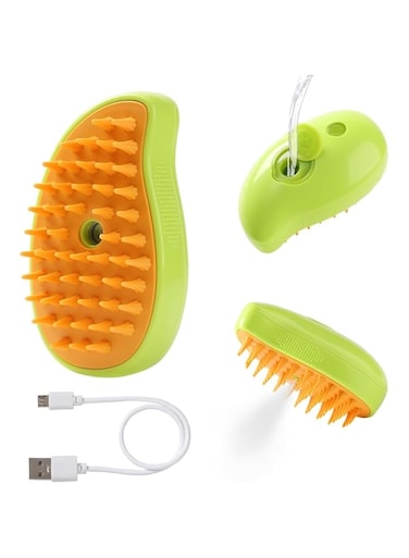 Langtaojin 3 In1 Steamy Cat Brush, Steam Pet Hair Brush for Dogs And Cats, Cat Steamy Brush for Massage, Steamy Pet Cat Brush, Cat And Dogs Removing Tangled and Loose Hair (Blue)