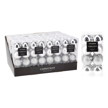 Christmas Decoration Ball Set Silver 50mm 16 PCS