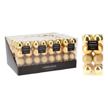 Christmas Decoration Ball Set Gold 50mm 16 PCS