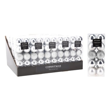 Christmas Decoration Ball Set Silver 40mm 20 PCS