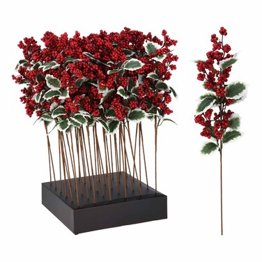 Christmas Decoration Berry Leaf Red 60cm