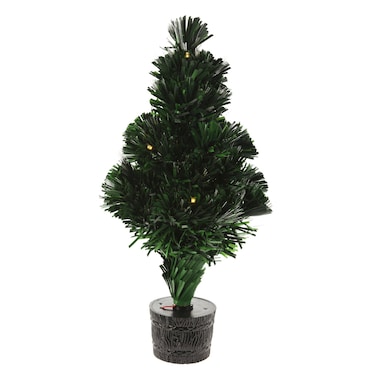 Battery Operated Fiber Optic Christmas Tree with Lights Warm White