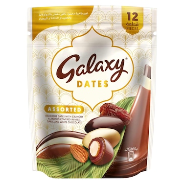 Galaxy Dates in Assorted Chocolate Covered with Almonds, 144g