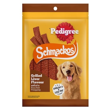 Pedigree Schmackos Grilled Liver Flavour Jerky Treats for Dog, 70g