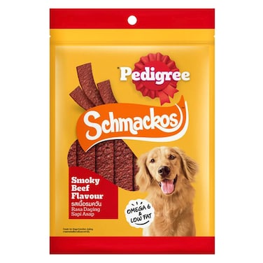 Pedigree Schmackos Smoky Beef Flavour Jerky Treats for Dog, 70g
