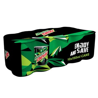 ماونتن ديو مشروب غازي، علبة صغيرة، 150 ملل، حزمة من 10