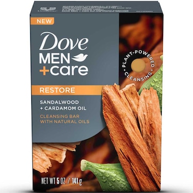 Dove Men+Care  Cleansing Bar  Restore with Sandalwood and Cardamom Oil 141g