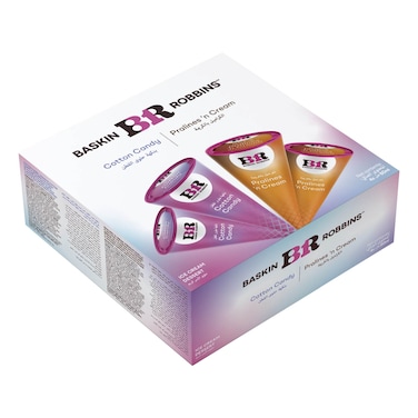 Baskin Robbins Assorted Ice Cream Cone Multipack 60ml Pack of 4