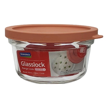 Glasslock Range Cook Round Shaped Container with Silicone Cover 350ml