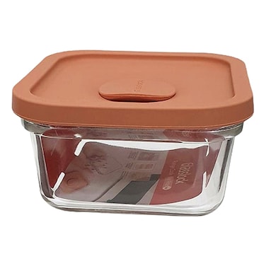 Glasslock Range Cook Square Shaped Container with Silicone Cover 440ml