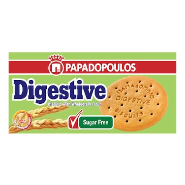 Papadopoulos Digestive Sugar Free Biscuits, 250g