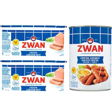 زوان نقانق  كوكتيل لحم غداء ودجاج، حزمة من قطعتين، 200 غرام