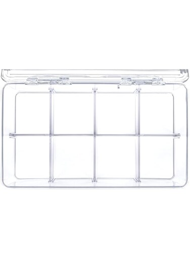 Excefore 2 Pack Stackable Tea Bag Organizer, Plastic Tea Storage Box for Kitchen Pantry Cabinets and Countertops, Holder for Tea Bags, Coffee, Sugar Packets, Small Packets