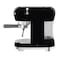Smeg 50&#39;s Style Espresso Coffee Machine with Pump ECF02BLUK, 1350 W, 1.1 L, Black, Stainless Steel and Plastic, 15 Bar