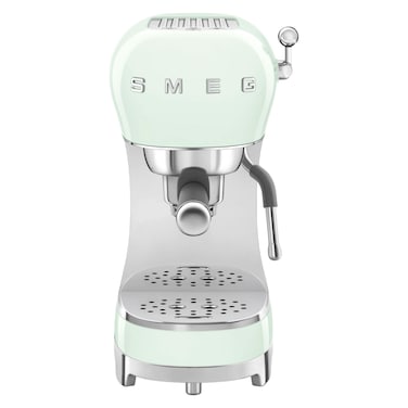 Smeg 50&#39;s Style Espresso Coffee Machine with Pump ECF02PGUK, 1350 W, 1.1 L, Pastel Green, Plastic, Electric
