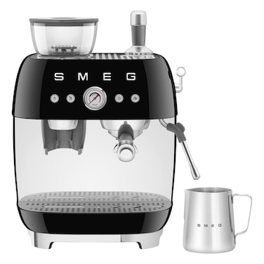 Smeg Espresso Coffee Machine with Pump EGF03BLUK, 1650 W, 2.4 L, Black, Stainless Steel, Drip Tray