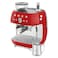 Smeg Espresso Coffee Machine with Pump EGF03RDUK, 1650 W, 2.4 L, Red, Stainless Steel, Drip Tray