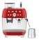 Smeg Espresso Coffee Machine with Pump EGF03RDUK, 1650 W, 2.4 L, Red, Stainless Steel, Drip Tray