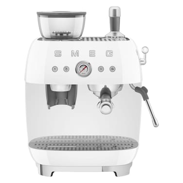 Smeg Espresso Coffee Machine with Pump EGF03WHUK, 1650 W, 2.4 L, White, Stainless Steel, Drip Tray