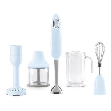 Smeg Hand Blender HBF22PBUK, 700 W, Anti Slip Handle, Pastel Blue
