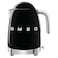 Smeg 50&#39;s Style Variable Temperature Electric Kettle KLF04BLUK, 3000 W, 1.7 L, Black, Stainless Steel, Glossy Finish