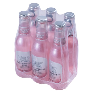 فريز كريستال خلاط كوكتيل بنكهة الغريب فروت الوردي، 200 ملل، حزمة من 6
