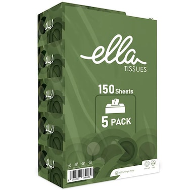 Ella Facial Tissue Box 150 Tissues Pack of 5