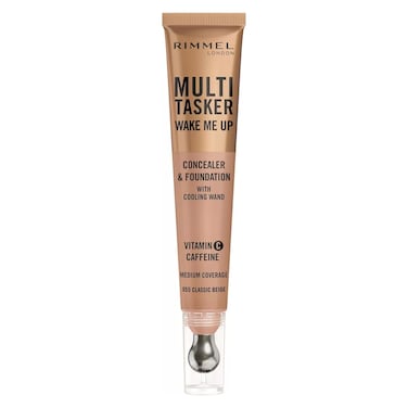 Rimmel London Multi-Tasker Wake Me Up Concealer And Foundation With Cooling Wand, 055 Classic Beige