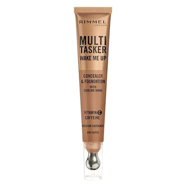 Rimmel London Multi-Tasker Wake Me Up Concealer And Foundation With Cooling Wand, 090 Toffee