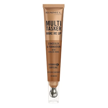 Rimmel London Multi-Tasker Wake Me Up Concealer And Foundation With Cooling Wand, 100 Mocha