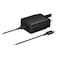 سامسونج محول طاقة  مع كابل شحن ومزامنة بيانات USB-C إلى USB-C أسود 45 واط