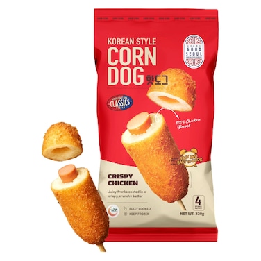 Good Seoul Korean Style Corn Dog Crispy Chicken Sticks 80g Pack of 4