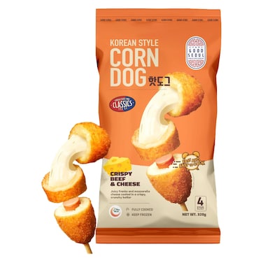 Good Seoul Korean Style Corn Dog Crispy Beef And Cheese Sticks 80g Pack of 4