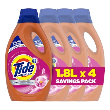 Tide Core+ Power Gel Liquid Detergent Downy Floral Breeze 1.8L Pack of 4
