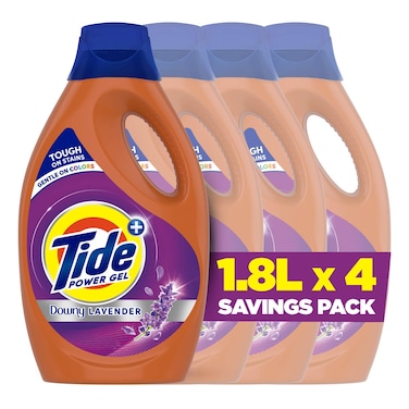 Tide Core+ Power Gel Liquid Detergent Downy Lavender 1.8L Pack of 4