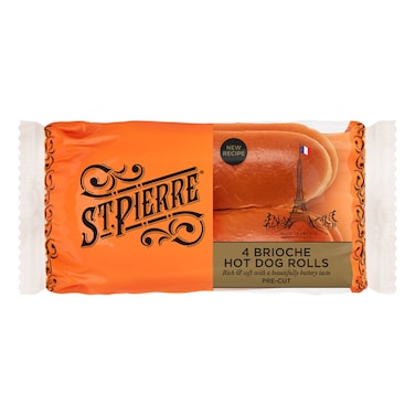 St. Pierre Brioche Hotdog Rolls, 180g, Pack of 4