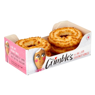 Mrs Crimbles Big Jam Coconut Rings 6 Rings, 240g