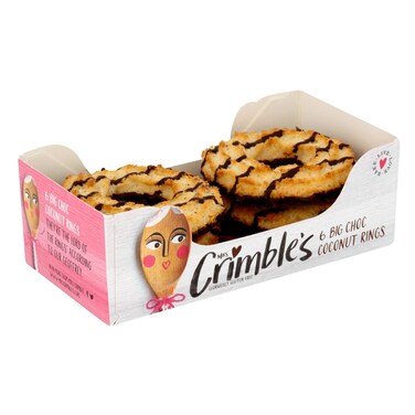 Mrs Crimbles Big Choc Coconut Rings 6 Rings, 200g