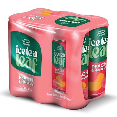 Almarai Ice Tea Leaf Peach &amp; Hibiscus, 240ml Pack of 6