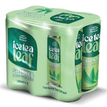 Almarai Ice Tea Leaf Green Tea &amp; Moroccan  Mint, 240ml Pack of 6