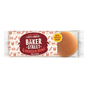 Baker Street Burger Buns 6 Buns, 300g