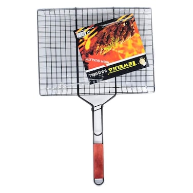 تيويجيا شواية بشبكة مزدوجة من الفولاذ المقاوم للصدأ - أسود