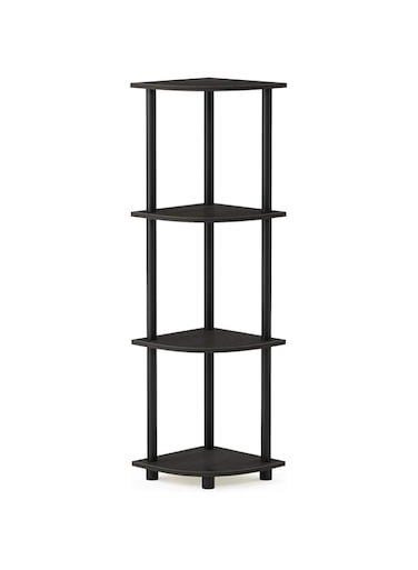 Furinno 12078EX/BK Turn-n-Tube Multipurpose 4-Tier Corner Shelf, Espresso/Black