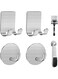 Diesisa Razor Holder for Shower + Adhesive Wall Hooks, Premium 304 Stainless Steel Shower Razor Holder with Heavy Duty Waterproof Sticky Hooks for Hanging Towels, Coat, hat (2+2 Pack)