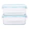 Taliona Borosilicate Rectangular Shaped Pro Glass Box Set 725ml 2 PCS