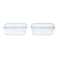 Taliona Borosilicate Rectangular Shaped Pro Glass Box Set 725ml 2 PCS