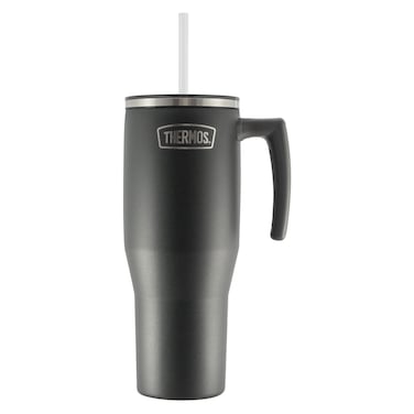 Thermos Stainless Steel Vacuum Mug with Straw Grey 1.1L
