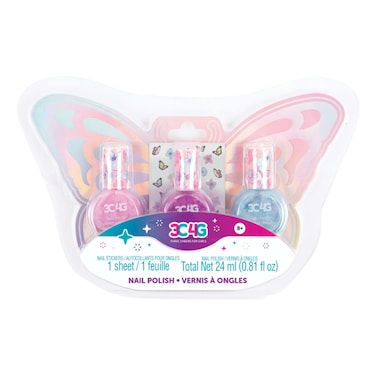 3C4G مجموعة طلاء أظافر الفراشة 24 ملل 3 قطع