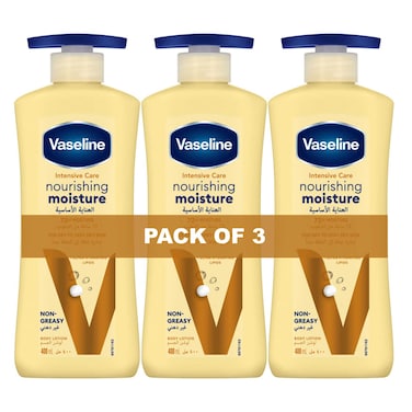 Vaseline Intensive Care Body Lotion Nourishing Moisture 400ml Pack of 3